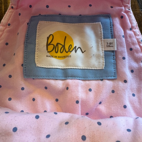 Boden Pink shorts shortalls Overalls with Rainbow Embroidery 7-8 cute - Picture 7 of 8